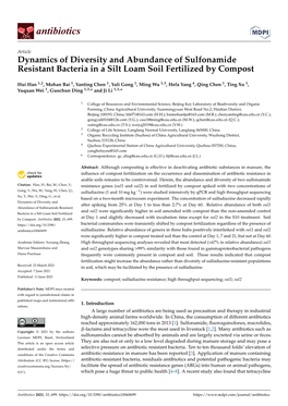 Dynamics of Diversity and Abundance of Sulfonamide Resistant Bacteria in a Silt Loam Soil Fertilized by Compost