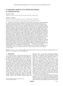 A Mechanistic Model for River Incision Into Bedrock by Saltating Bed Load Leonard S