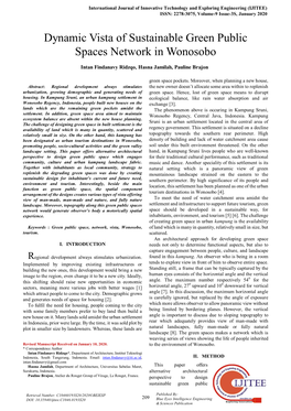 Dynamic Vista of Sustainable Green Public Spaces Network in Wonosobo