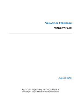 Village of Ferintosh Viability Plan TABLE of CONTENTS Introduction