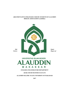 Argumentative Strategies Used by Students of Alauddin Debate Association (Aldeba)