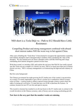 NIO Short Is a Tesla Déjà Vu – Path to $12 Should Have Little Resistance