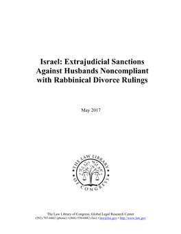 Israel: Extrajudicial Sanctions Against Husbands Noncompliant with Rabbinical Divorce Rulings