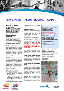 Nswis Target Talent Program—Jumps