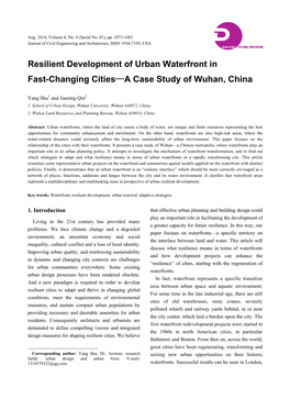 Resilient Development of Urban Waterfront in Fast-Changing Cities—A Case Study of Wuhan, China