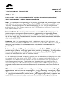 Item #13-2-2 Transportation Committee Action