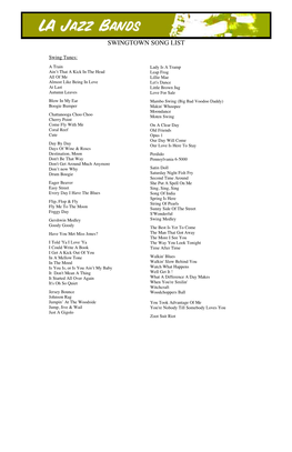 Swingtown Song List