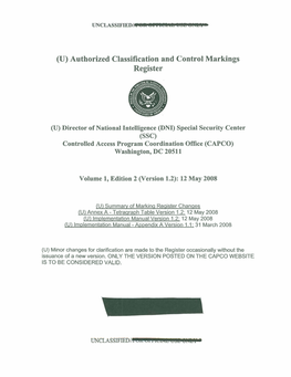 Authorized Classification and Control Markings Register