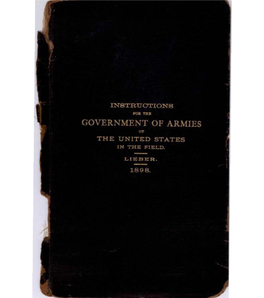 Instructions for the Government of Armies of the United States in the Field, General Orders No