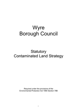 ED 077 Statutory Land Contamination Strategy 2001