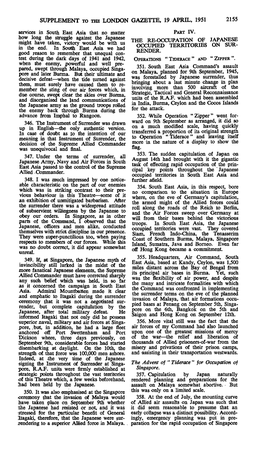 SUPPLEMENT to the LONDON GAZETTE, 19 APRIL, 1951 2155 Services in South East Asia That No Matter PART IV