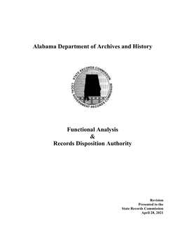 Alabama Department of Archives and History Functional Analysis