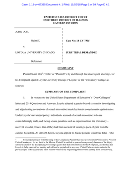 Case: 1:18-Cv-07335 Document #: 1 Filed: 11/02/18 Page 1 of 59 Pageid #:1