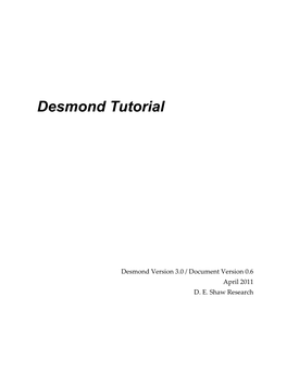 Desmond Tutorial