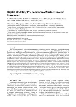 Digital Modeling Phenomenon of Surface Ground Movement