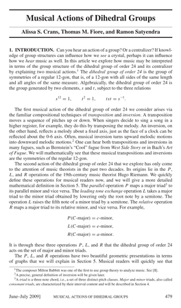 Musical Actions of Dihedral Groups