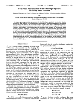 Geometrical Representation of the Schrodinger Equation for Solving Maser Problems