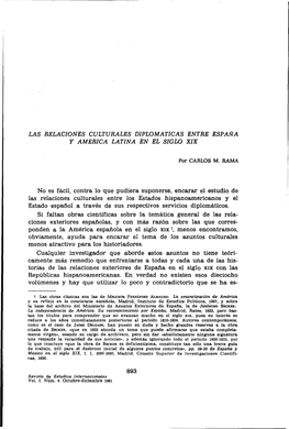 Las Relaciones Culturales Diplomáticas Entre España Y America Latina En El Siglo Xix