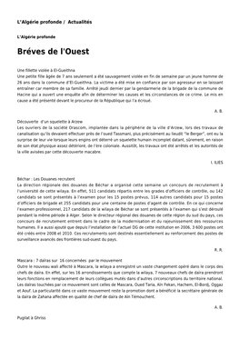 Bréves De L'ouest