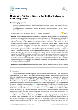 Reviewing Vietnam Geography Textbooks from an ESD Perspective