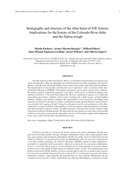 Stratigraphy and Structure of the Altar Basin of NW Sonora: Implications for the History of the Colorado River Delta and the Salton Trough