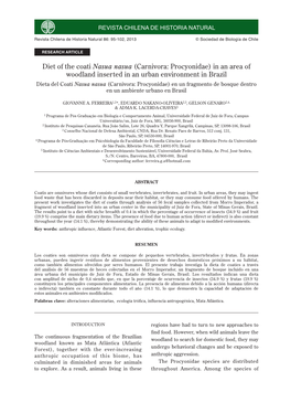 Diet of the Coati Nasua Nasua