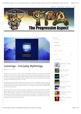 The Progressive Aspect – TPA | the Progressive Aspect Is a Site Ded… Reviews, Interviews, Concerts, UK Guide Guide, Festivals and More 26/02/16, 11:12