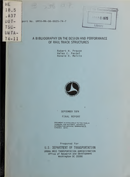 A Bibliography on the Design and Performance of Rail Track Structures