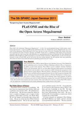 Plos ONE and the Rise of the Open Access Megajournal
