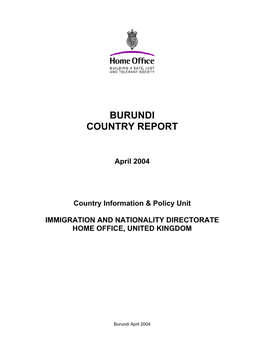 Burundi Country Report
