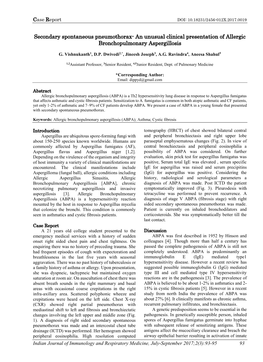 An Unusual Clinical Presentation of Allergic Bronchopulmonary Aspergillosis