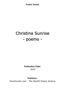 Christina Sunrise - Poems