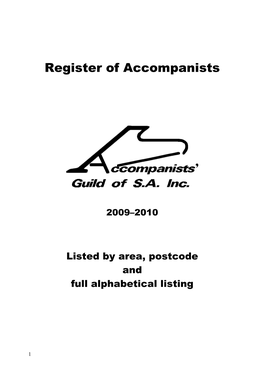 Register of Accompanists