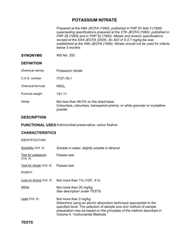 Potassium Nitrate