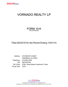 Vornado Realty Lp