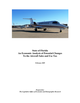 An Economic Analysis of Potential Changes to the Aircraft Sales and Use Tax