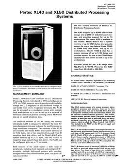 Pertec XL40 and XL50 Distributed Processing Systems