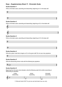 Keys – Supplementary Sheet 17