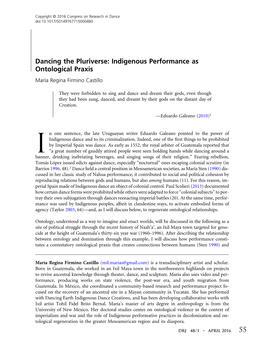 Dancing the Pluriverse: Indigenous Performance As Ontological Praxis 55