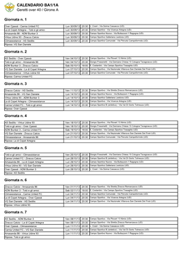 CALENDARIO BA1/1A Geretti Over 40 / Girone A