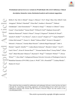 Predominant and Novel De Novo Variants in 29 Individuals with ALG13 Deficiency: Clinical