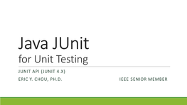 Java Junit for Regression Testing