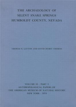 The Archaeology of Humboldt County, Nevada