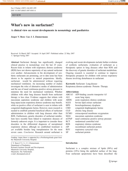 What's New in Surfactant?