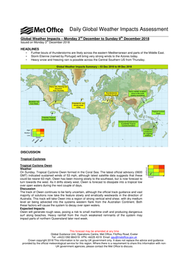 Daily Global Weather Impacts Assessment