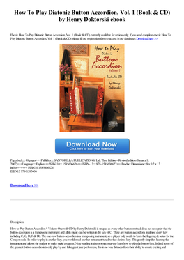 How to Play Diatonic Button Accordion, Vol. 1 (Book & CD) by Henry Doktorski Ebook