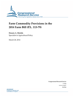 Farm Commodity Provisions in the 2014 Farm Bill (P.L