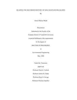 Reading the Recorded History of Soil Mantled Hillslopes