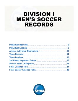 Division I Men's Soccer Records
