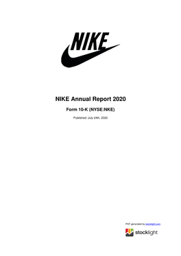 NIKE Annual Report 2020